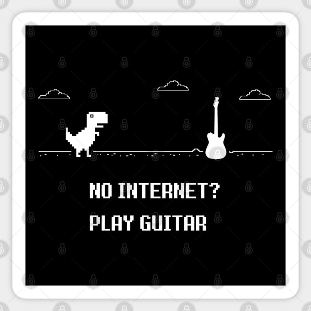 No Internet? Play Guitar Dark Theme Sticker by nightsworthy